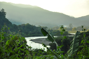 Meandring river in the hills of northern Thailand