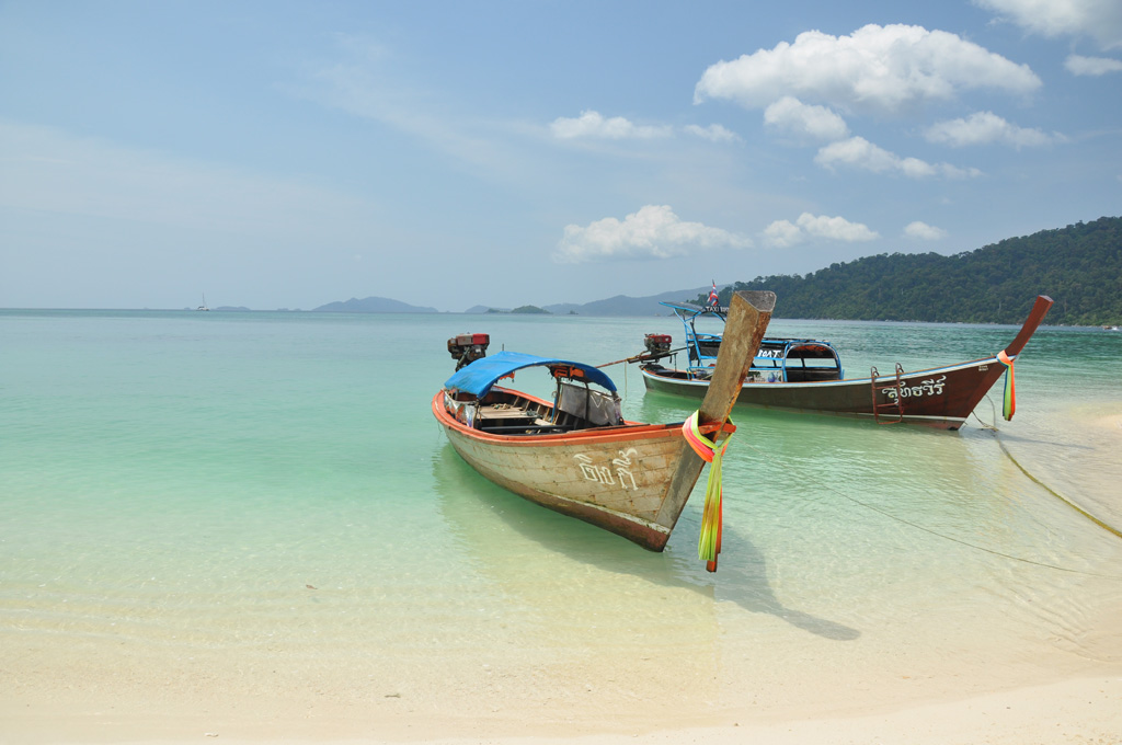 Long Tail Boats in Koh Lipe, Thailand