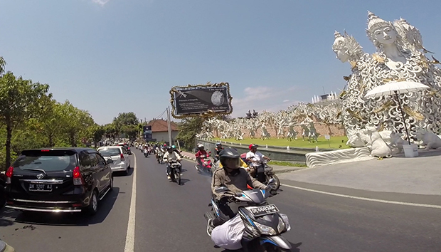 Day on the motorbike in Denpasar, Bali.