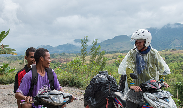 Helmet is required in Indonesia