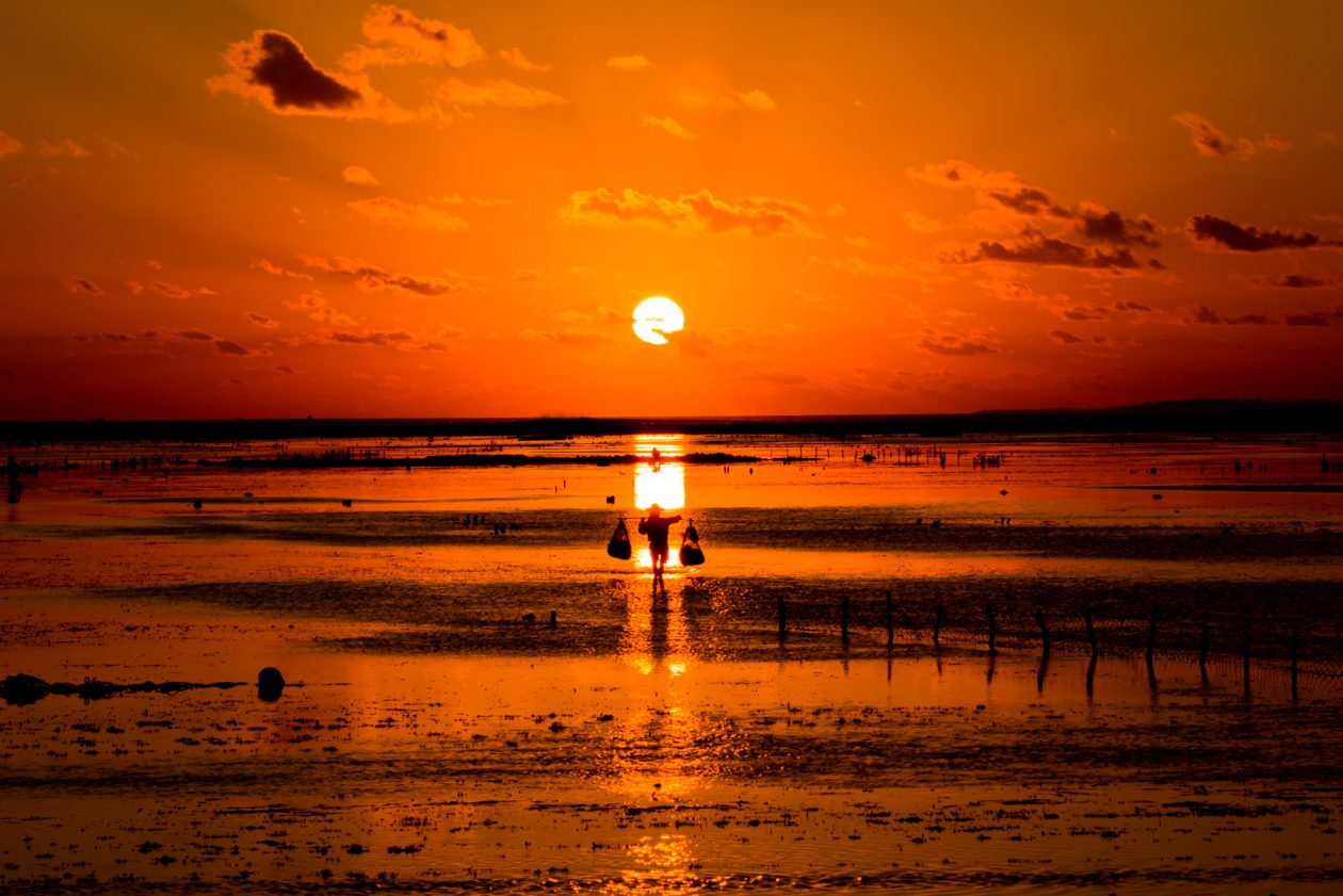 Blood red sunset at Nembrala Beach, Rote, Indonesia