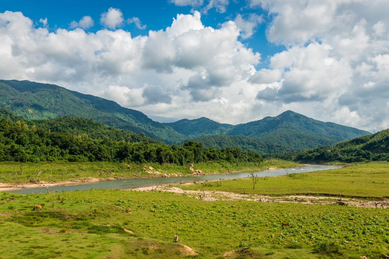 River and pasures near Quy Nhon in Vietnam