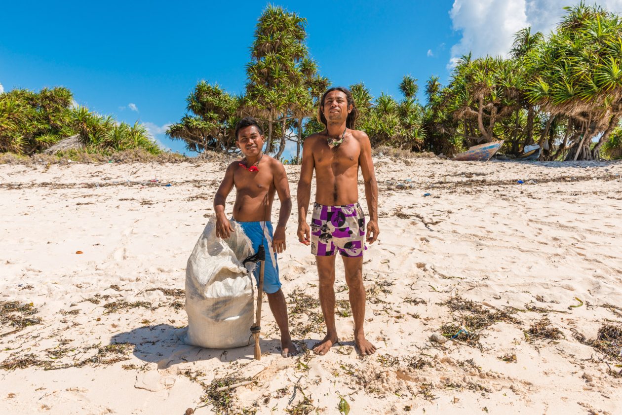 Freediving harpoon hunters on Bua beach, Rote Island, Pulau Rote, Indonesia